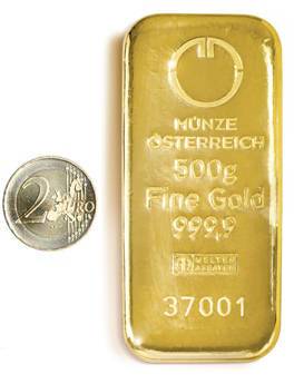 Zlatna poluga od 500 grama, pola kile zlata